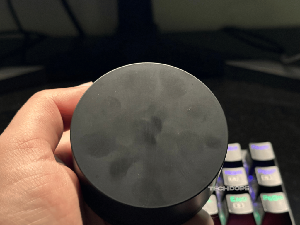 Fingerprints on the Xiaomi monitor light bar remote control puck